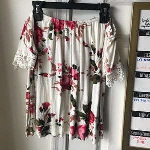 charolette russe off-shoulder floral top